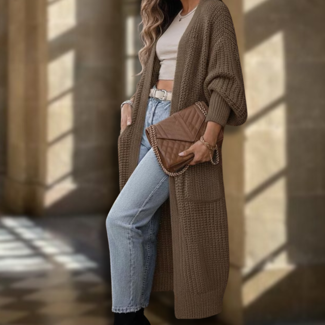 Gilet long en tricot pour femmes