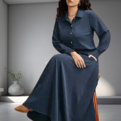 Jupe longue unie décontractée et élégante pour femmes rondes