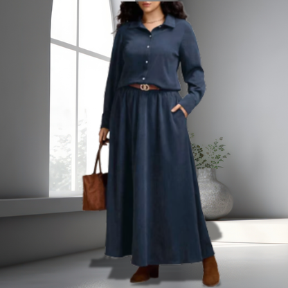 Jupe longue unie décontractée et élégante pour femmes rondes