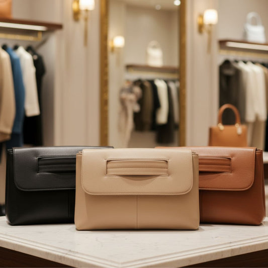 Pochette Élégance Intemporelle – Sac Clutch Effet Cuir avec Anse Intégrée