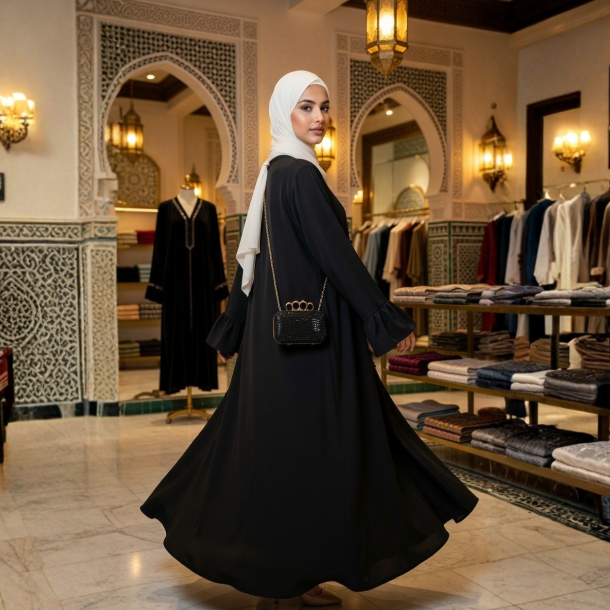Abaya Longue Élégante à Boutons – Collection Moderne