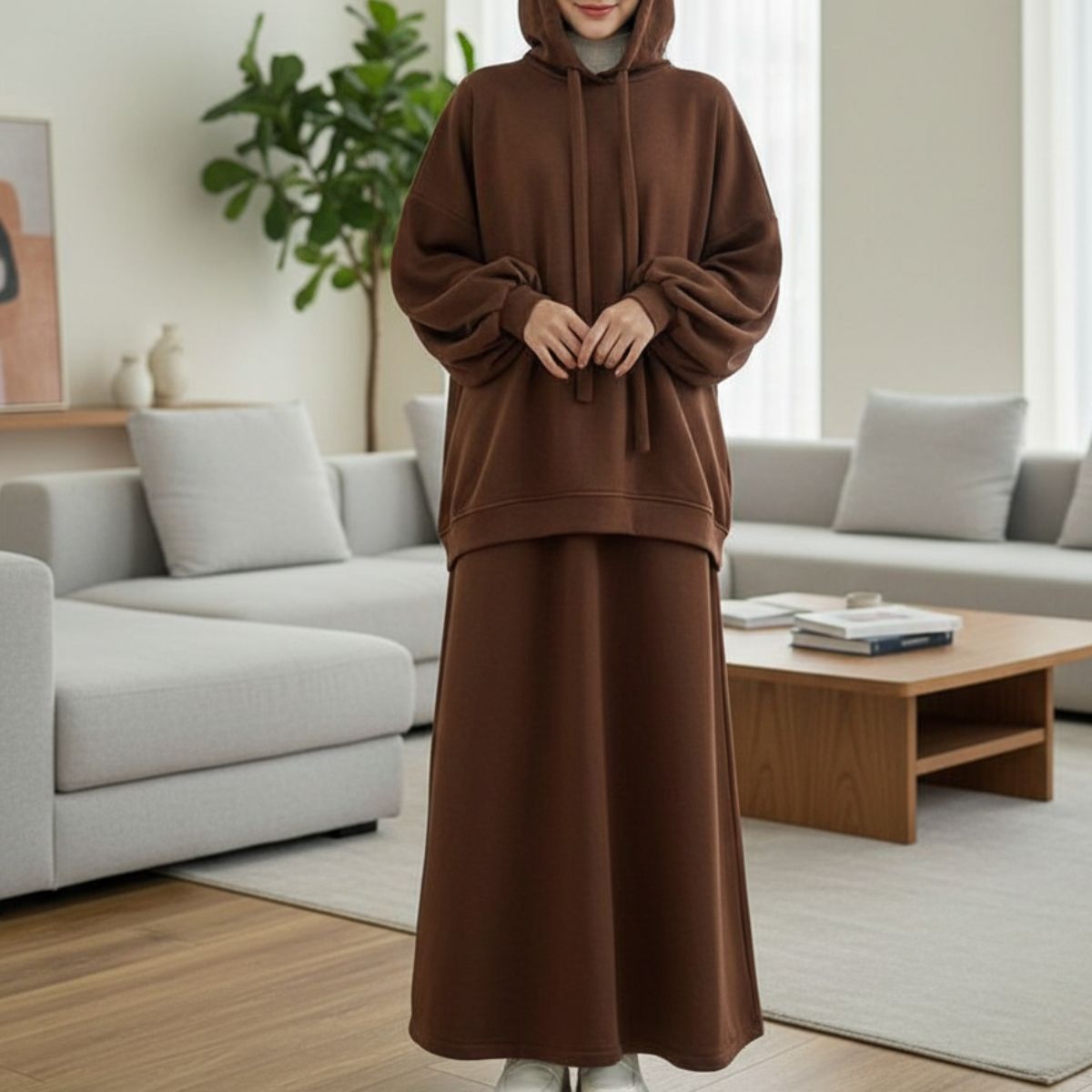 Ensemble Hoodie & Jupe Longue Élégance Urbaine – Anytha