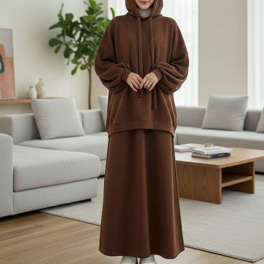 Ensemble Hoodie & Jupe Longue Élégance Urbaine – Anytha